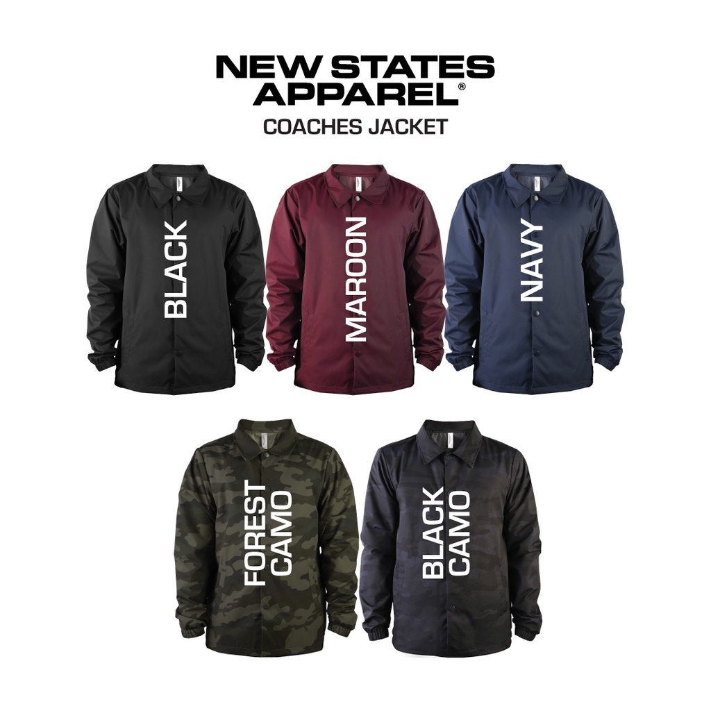 Jaket Polos Coaches Jacket New States Apparel 9820 Tahan Air Bahan Premium Dan Berkualitas