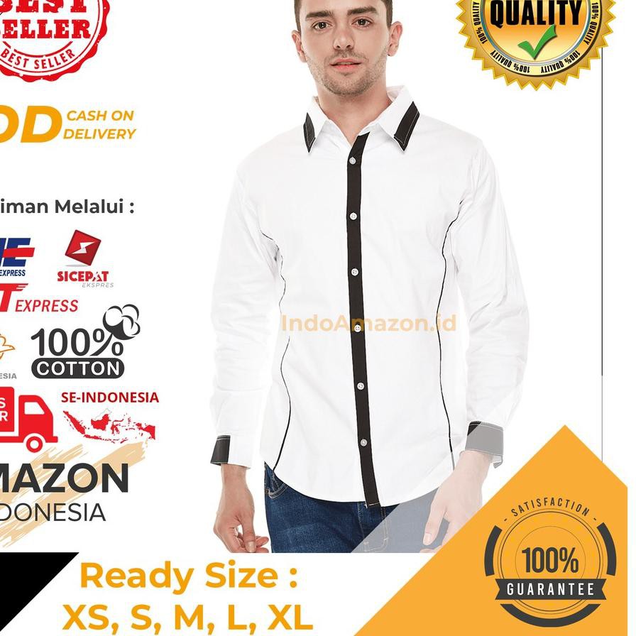 ⅎ BAJU ATASAN PAKAIAN KEMEJA HEM PRIA COWOK WARNA KREM CREAM COKLAT SUSU KHAKI BAHAN KATUN TEBAL ASL