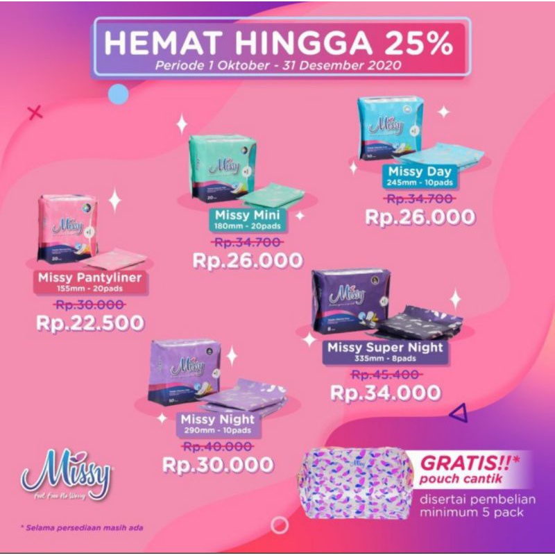 Missy Pembalut Kesehatan Wanita Pantyliner