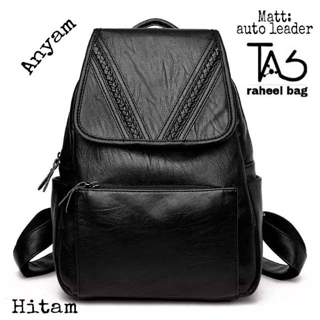 RANSEL SELEMPANG HANDBAG SHOULDER BAG PUNGGUNG BAGPACK WANITA IMPORT  Tas ransel anyam v raheel bag