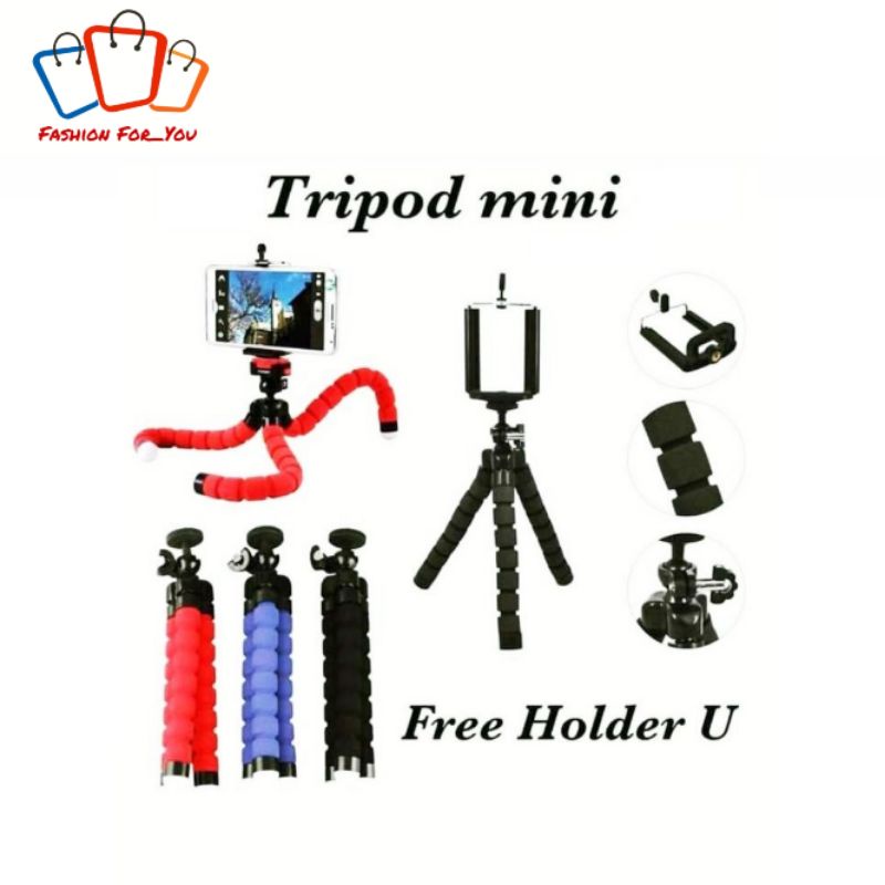 TRIPOD MINI WARNA WARNI LUCU IMUT / TRIPOD MINI SPIDER FREE HOLDER U ORI