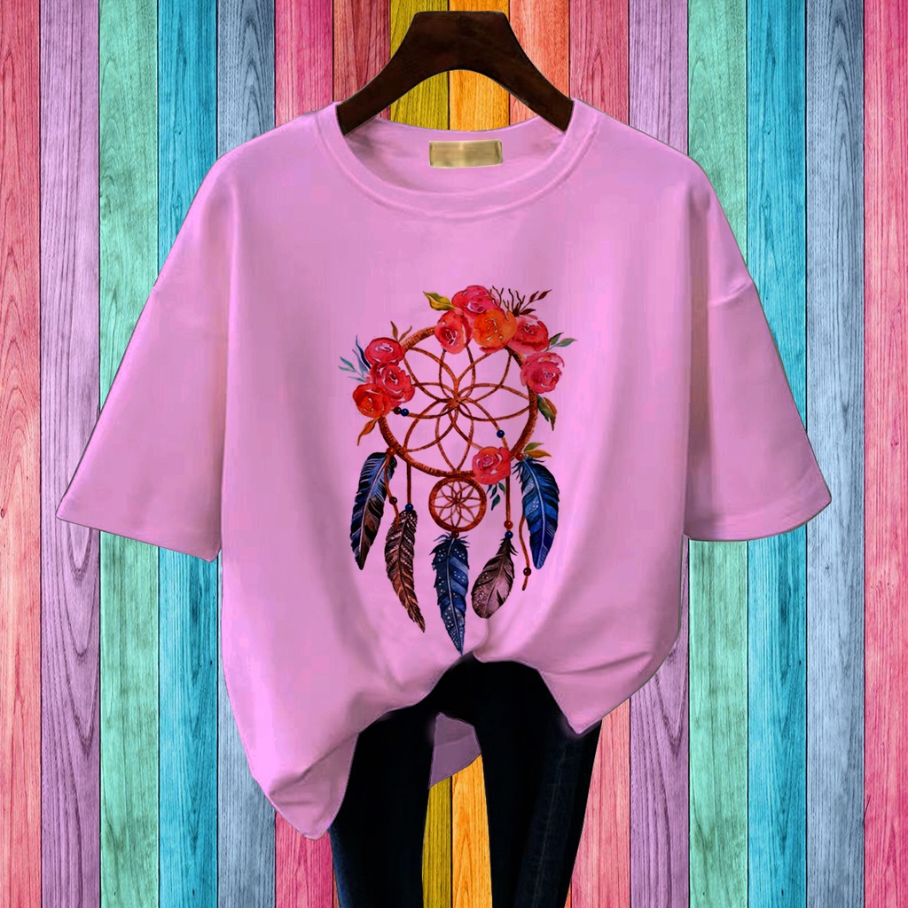 CALVIERO SHOP - BAJU KAOS WANITA DEWASA PRINT CASUAL DREAMCETCHER