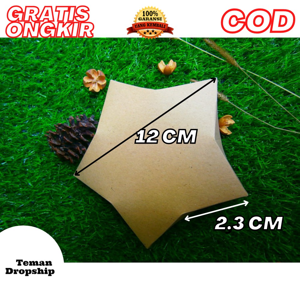

KARDUS HAMPERS PILLOW BOX KADO BINTANG PACKING SOUVENIR BROWNKRAFT 280 GR SIZE SMALL