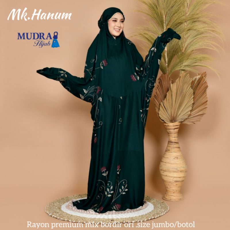 Mukena Terusan Bordir Hanum | Mukena Terusan Super Jumbo | Mukena Terusan Rayon Bordir