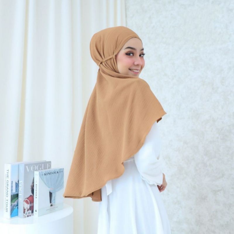 [ COD ] BERGO MARYAM CRINKLE AIRFLOW ORI [ SIZE  L ]  PREMIUM | Bergo Maryam Crinkle Airflow