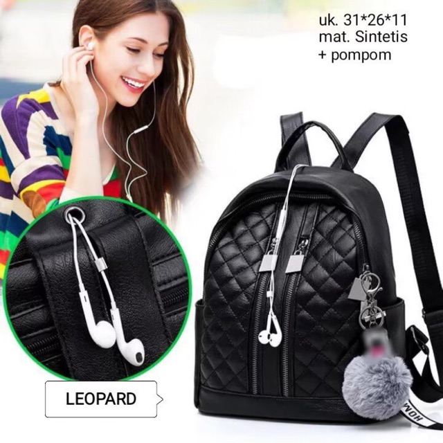 New backpack stylish 2RES JAIT LAS KETCHUP ada lubang earphone music / tas ransel style gaya