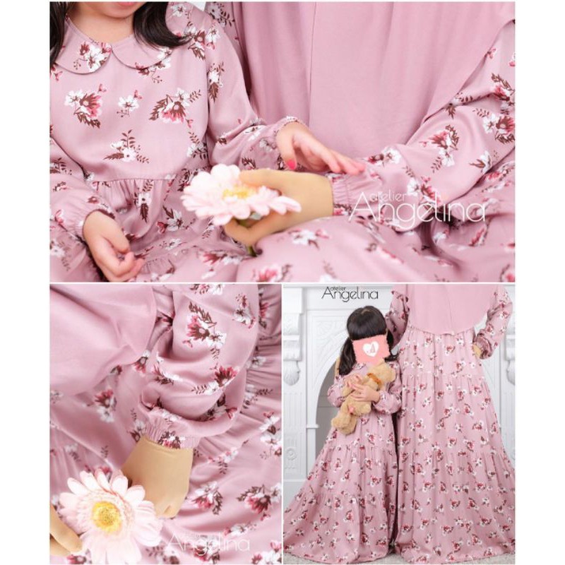 Atelier Angel Angelina Bella Dress Lamiac Dusty Pink Bahan Paris Viscose size 2XL