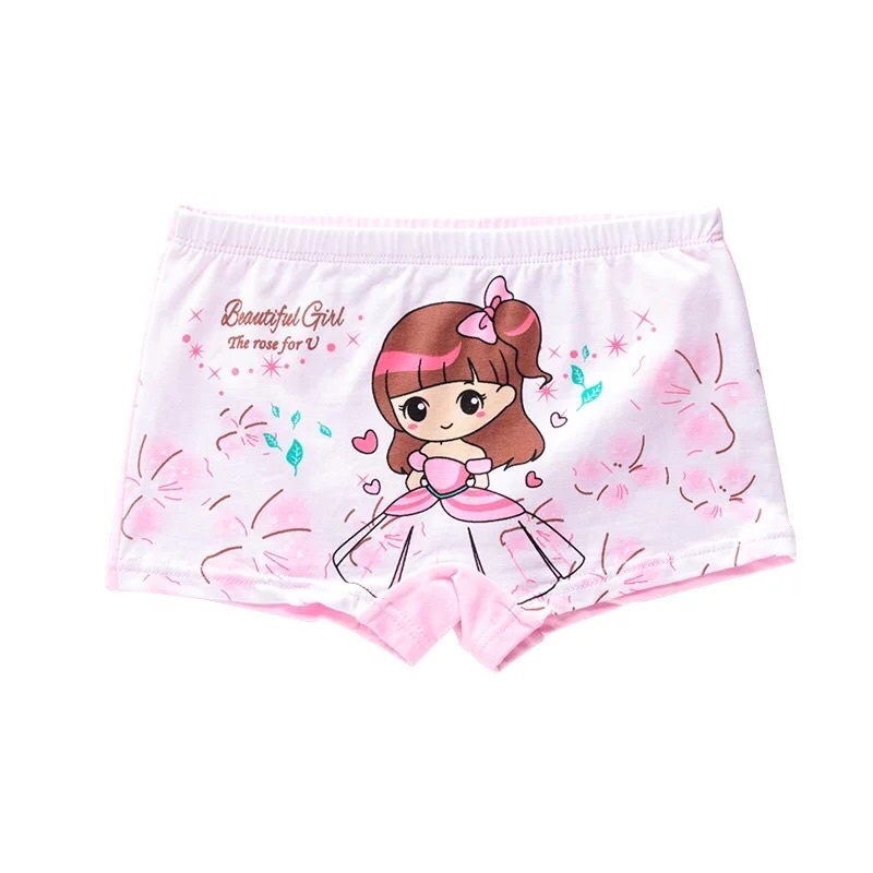 Celana Dalam Boxer Anak Perempuan Bahan Katun Import Isi 5 in 1 Free Ziplock Pouch Boxer Anak Cewe Bahan Katun Celana Dalam Segiempat Anak Perempuan Lucu dan Murah