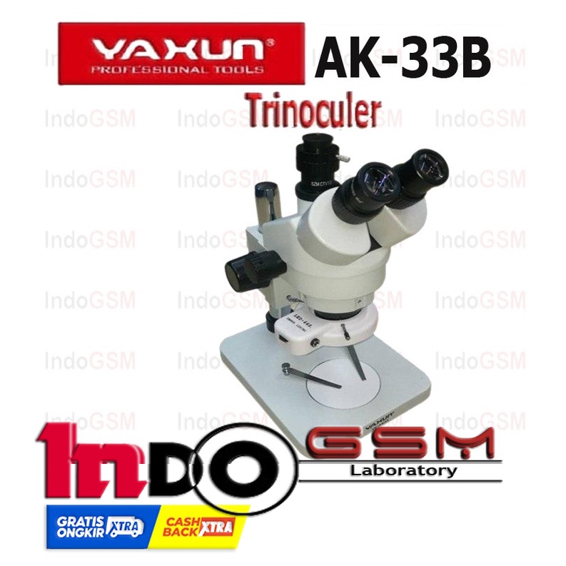 MICROSCOPE YAXUN 7045-T / AK33B TRINOCULAR MICROSCOPE MIKROSKOPE HP MURAH DIGITAL