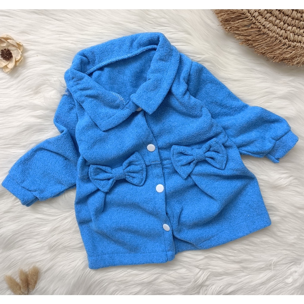 Jaket cardigan bayi model pita 3-24 bulan