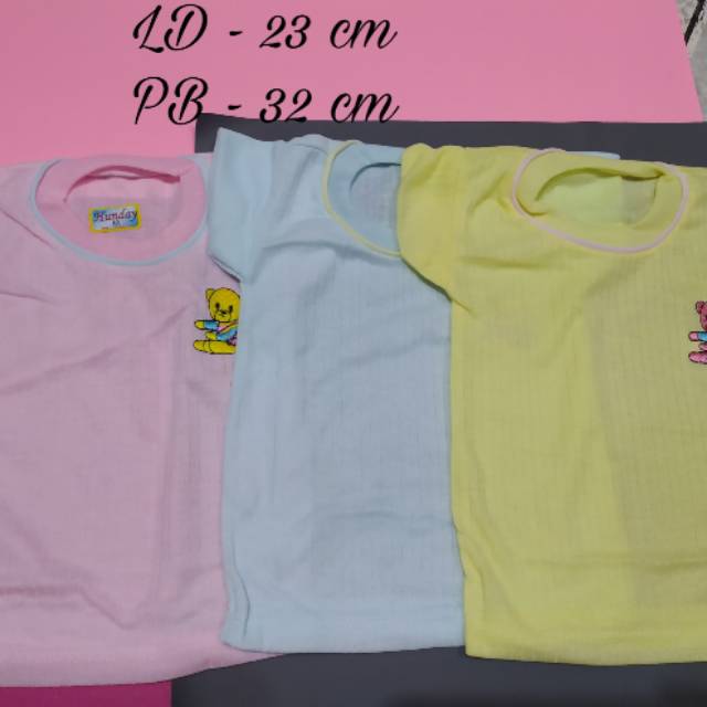 Kaos oblong harian baju lengan pendek bayi M dan L