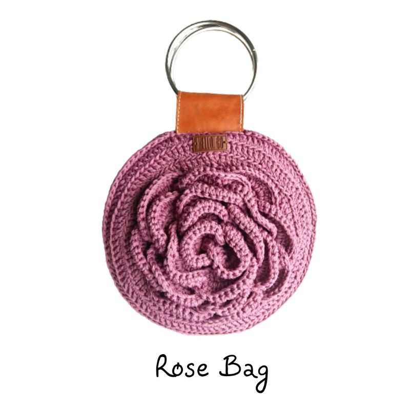 Hellodotco Tas Rajut Motif Bunga Mawar/Rose Bag