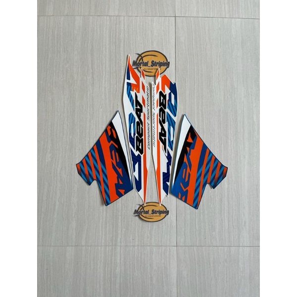STICKER FULL SET STRIPING LIS LIST BODY MOTOR BEAT FI NEW 2021 2022 WARNA BIRU PUTIH STANDAR
