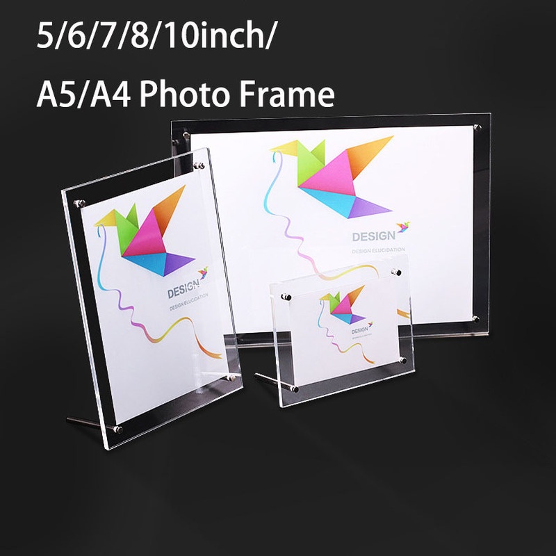 A6/A5/A4 Picture Frame Acrylic Photo Frames Certificate Camp Poster Display Stand Frame Rectangle Paper Holder Tabletop Decor