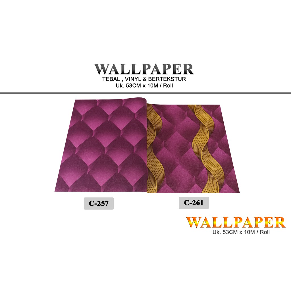 Wallpaper Dinding Vinyl Bertekstur, Timbul dan Tebal