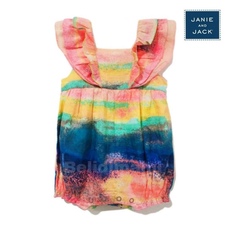 Janie & Jack - Jumpsuit Romper Anak Bayi Laki Perempuan | Size 0, 3, 6 bulan-Sunrise