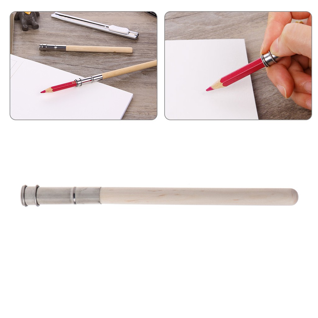 Adjustable Pencil Extender Lengthener Holder Art Drawing Writing Hobby