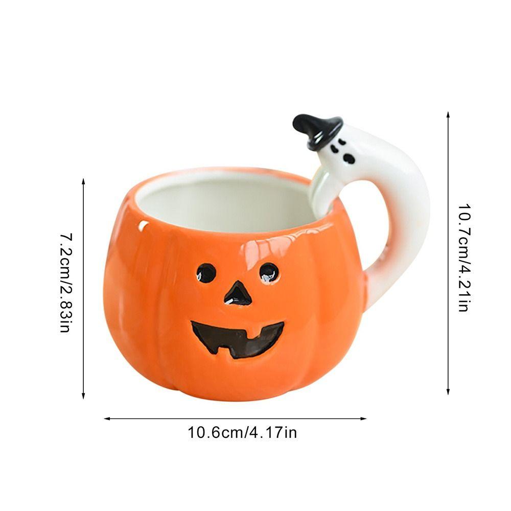 Lanfy Pumpkin Cup With Handle Breakfast Ghost Pesta Hadiah Rumah Tangga Minum Cangkir Susu Teh Susu Oatmeal Mug