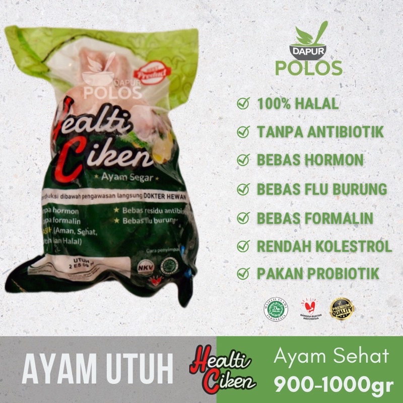 

Ayam Negeri Sehat Karkas Utuh Pakan Herbal Probiotik Halal 900-1000gr