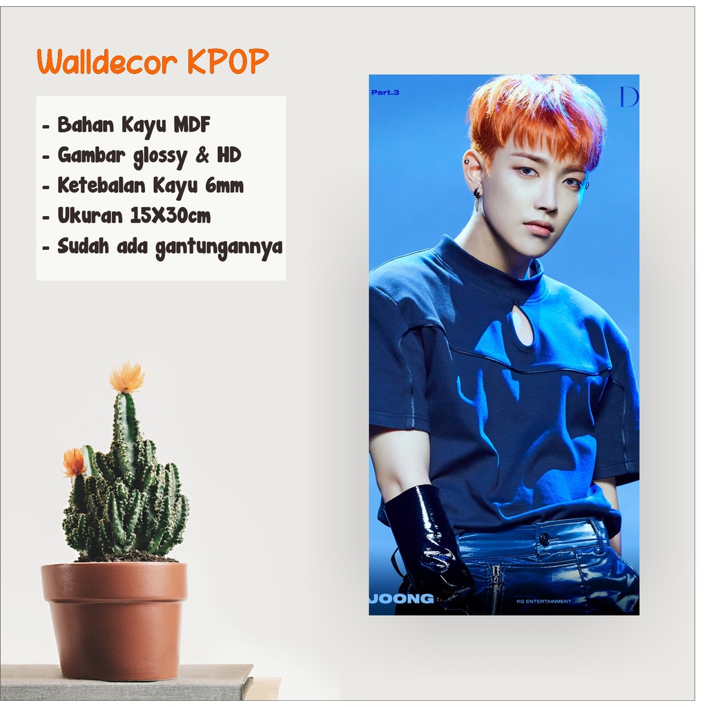 WALLDECOR ATEEZ HONGJOONG UKURAN 15X30 CM WALL DECOR POSTER KAYU HIASAN DINDING KPOP