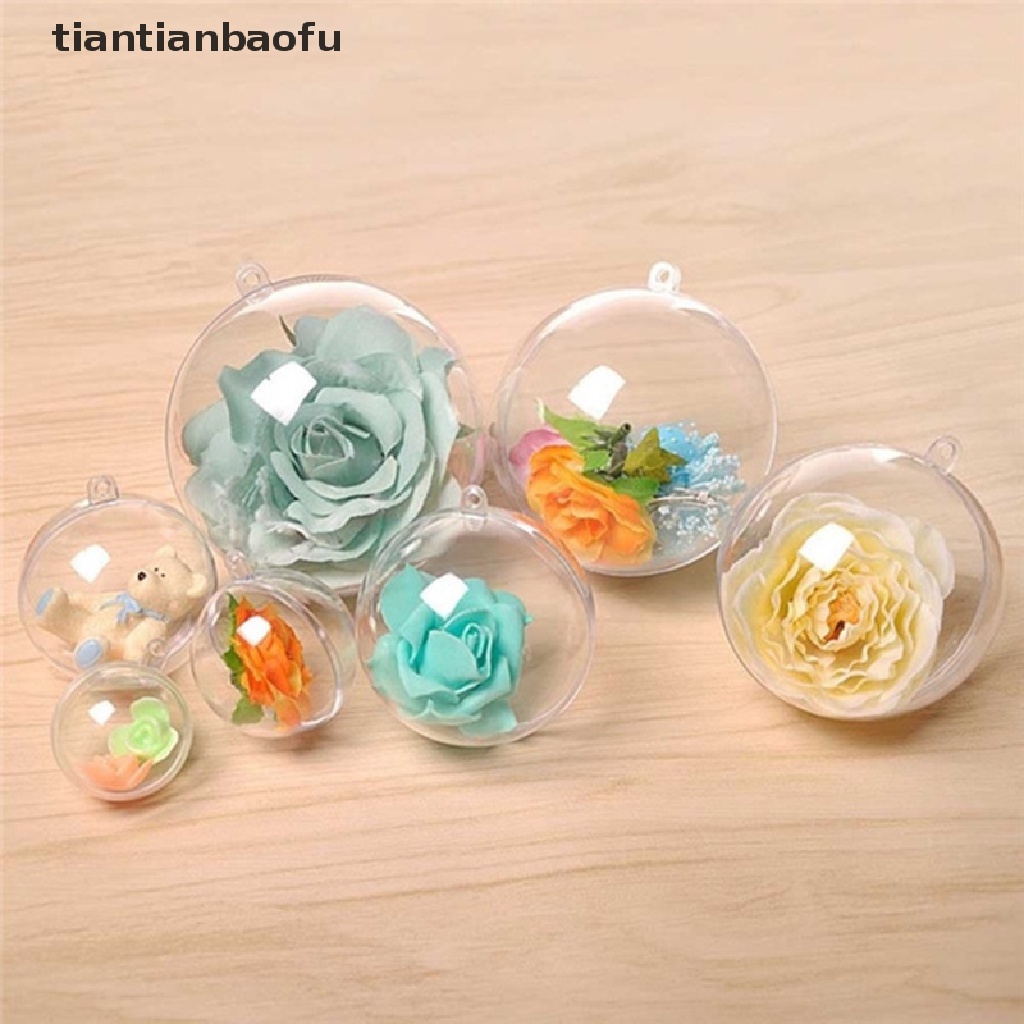 [tiantianbaofu] Transparent Open Plastic Christmas Decor Ball Bauble Ornament Gift Present Box Boutique