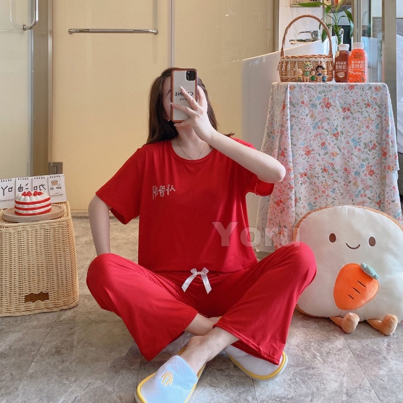 Pamelo Baju Tidur Import Setelan Piyama Setelan Polos Import Korea pp cp polos