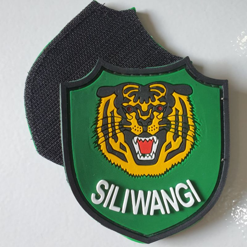 PATCH RUBBER LOGO SILIWANGI TNI AD/TEMPELAN EMBLEM KARET VELCRO