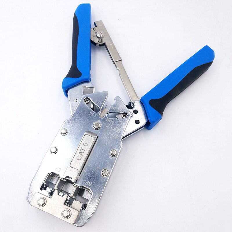 Crimping tool modular rj11 rj12 rj45 lan cat 5 6 7 6p 8p cut strip crimp 3in1 ht-2810r 2810 ht2810 ht2810r - tang