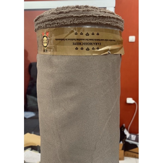 Kain MOSSCREPE / MOSCHINO murah ( 20 warna ) SERI 1-PEANUT