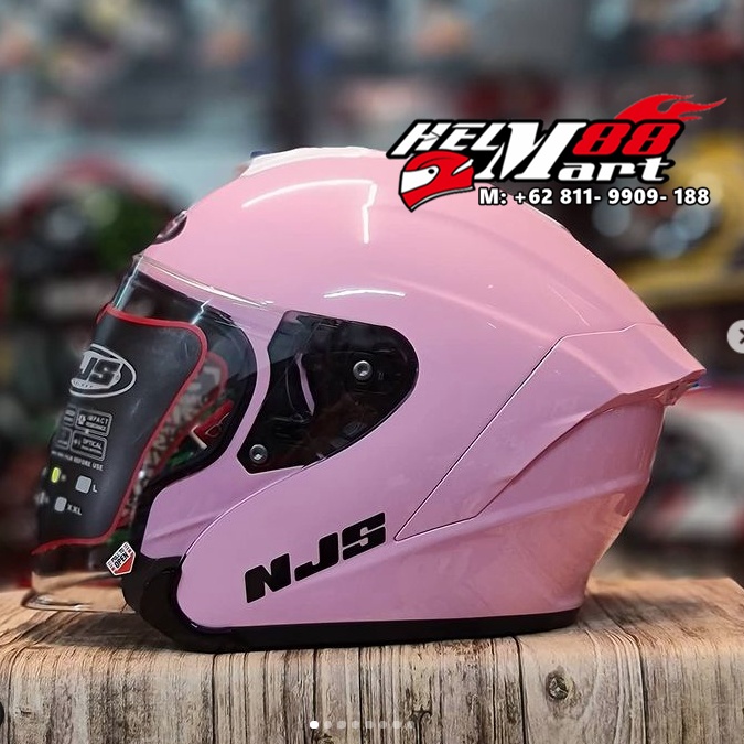 NJS KAIROZ Solid Helm Half Face Helm NJS-PEACH PINK