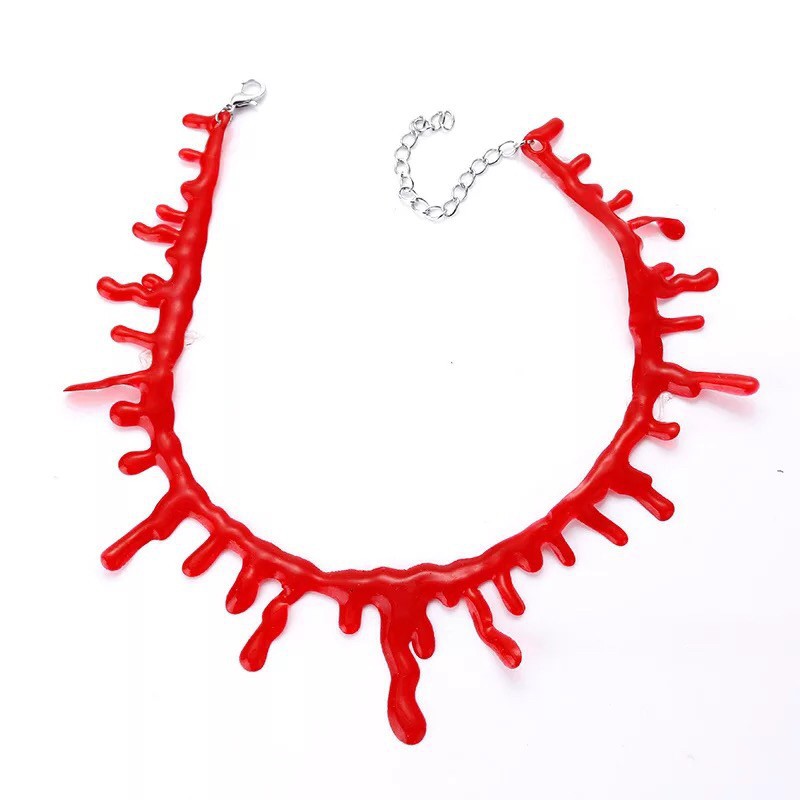 Kalung Choker Kalung Darah Blood Necklace Hallowen Kostum