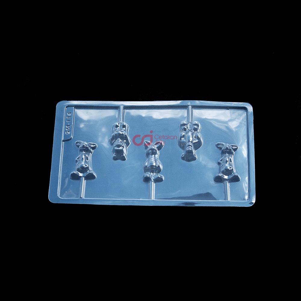 CJ Cetakan Coklat Karakter Kartun Beruang Madu And Friends Lolipop Plastik