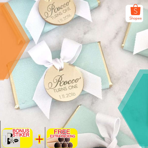 

Acrylic Mirror Tag 35cm | Hampers Tag Akrilik | Hiasan Hampers Label Elegan