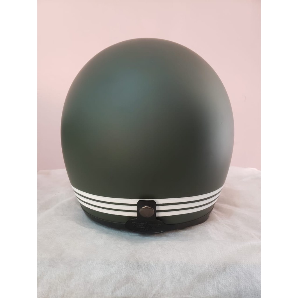 Helm Bogo / Helm Retro / Helm IOZ Line Green Army Doff + Kaca Helm Datar