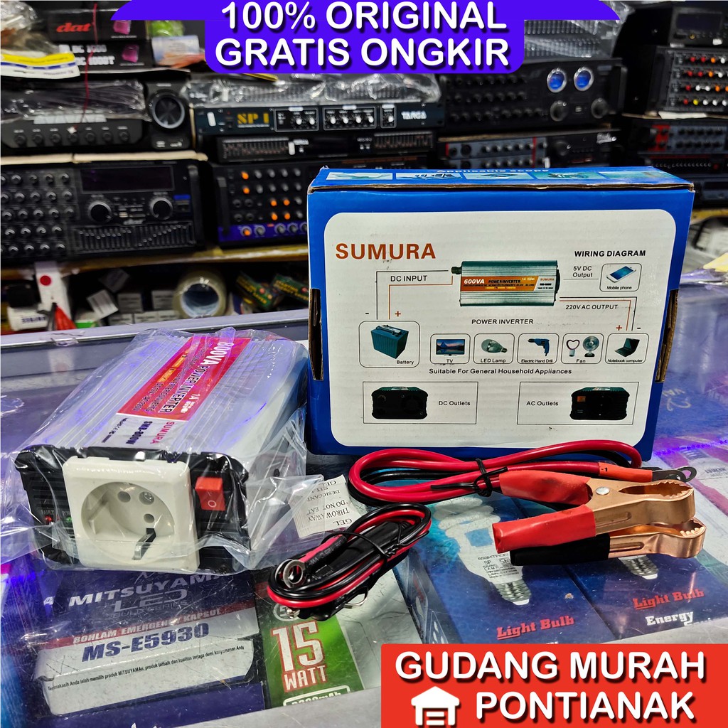 Power Inverter 800 watt 800w Sumura DC to AC aki ke listrik pemerintah