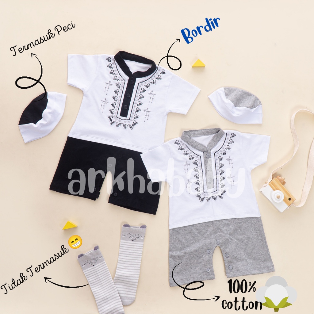 ROMPER BAYI KOKO BAYI BAJU BAYI MUSLIM BAJUBAYIAQIQAH//BORDIR//