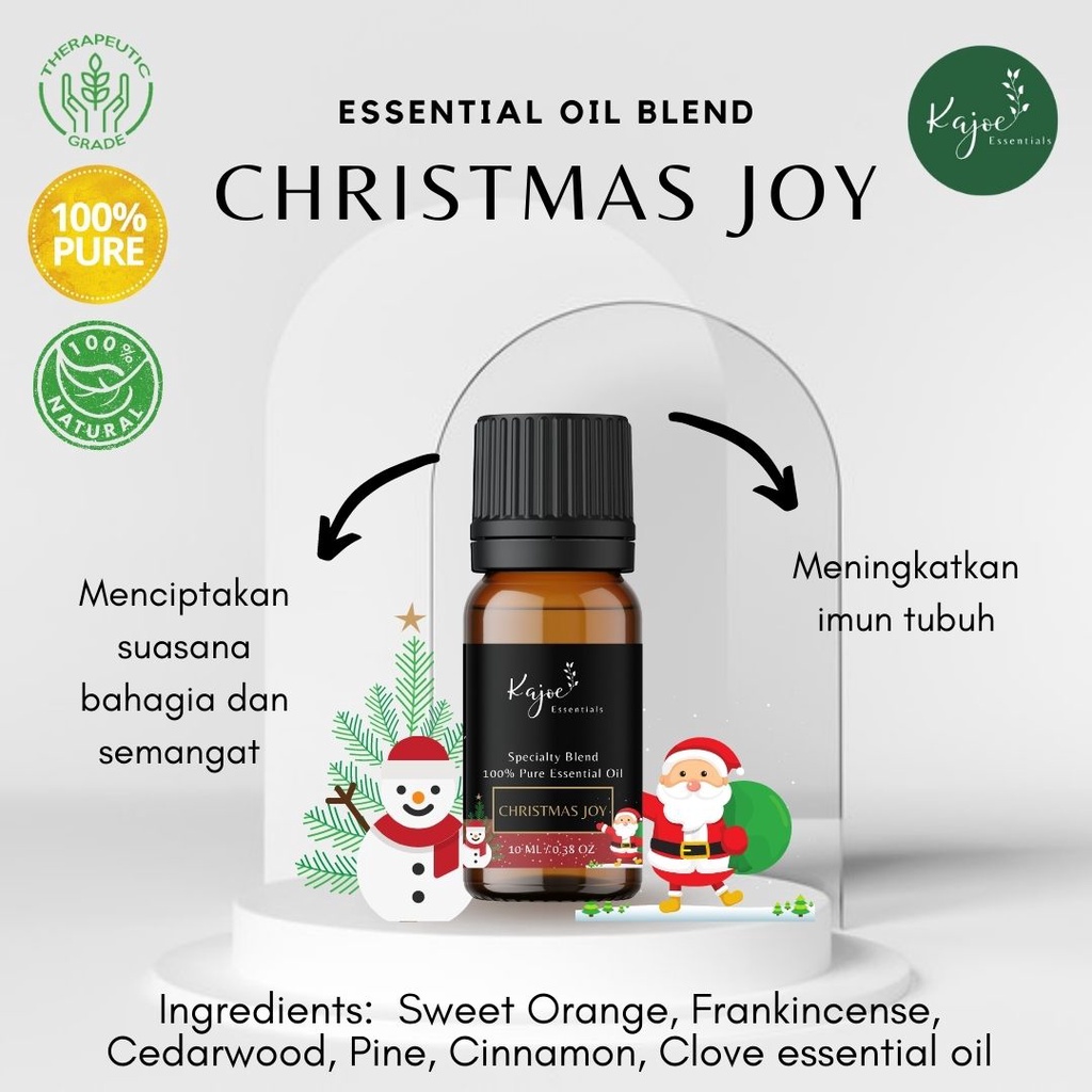 KAJOE CHRISTMAS JOY Essential Oil Blend Diffuser Minyak Esensial Atsiri Aromaterapi Aromatheraphy