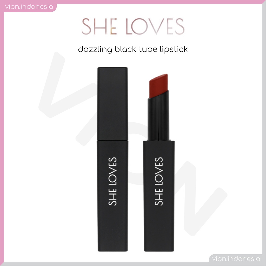 SHE LOVES Dazzling Black Tube Lip Stick 11 Colors Waterproof Lipstik Merah Original Sheloves TB-018 SL006