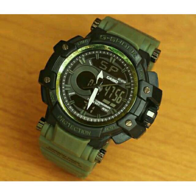 Jam Tangan Sport Casio G-shock Protection Green Rubber Super Premium