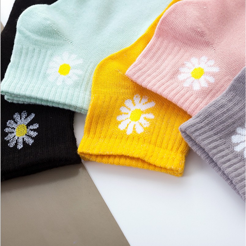 Kaos Kaki Bear Brown dan Daisy Pendek Mata Kaki Wanita Lucu Unik-2