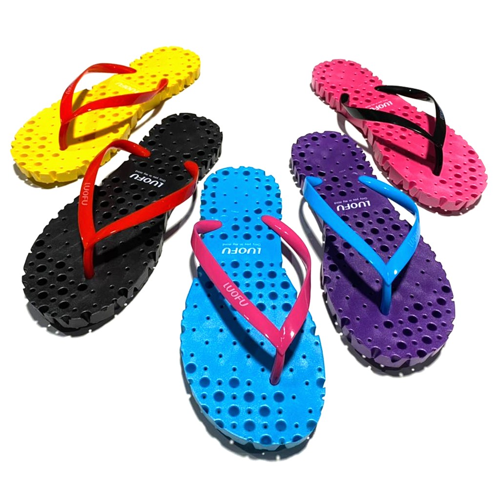 Luofu Sandal Jepit Jelly Empuk & Ringan Motif Sponge F2233-S (V4)