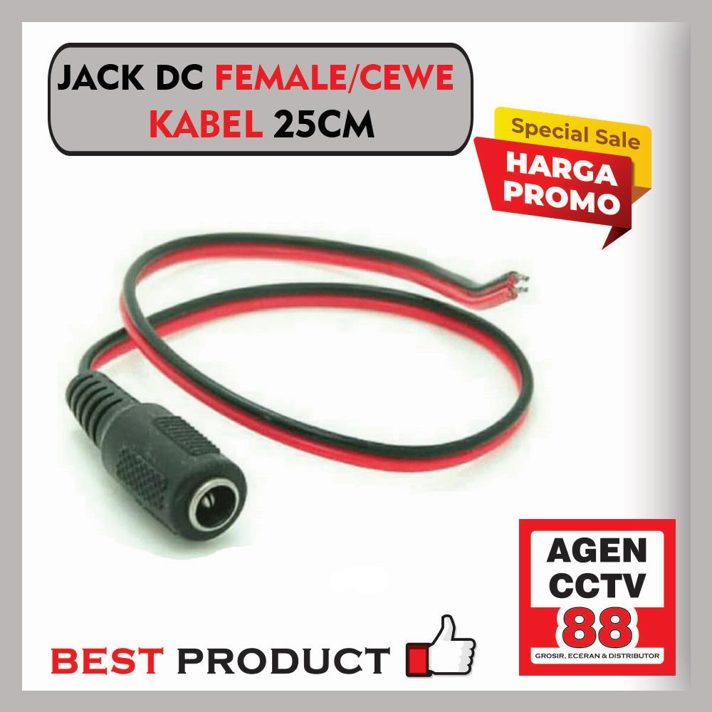 Jack DC Kabel Female Cewe Panjang 25CM