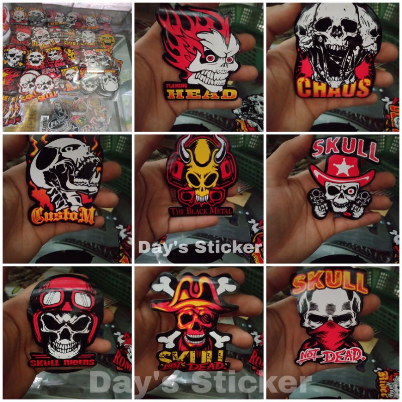 

Stiker Tengkorak Skull, Chaos, Not Dead Koleksi Penggemar