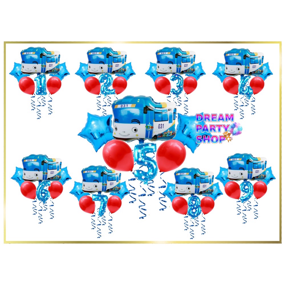 Paket Balon Tayo Murah/ Set Balon Tayo/ Paket Ultah Tayo