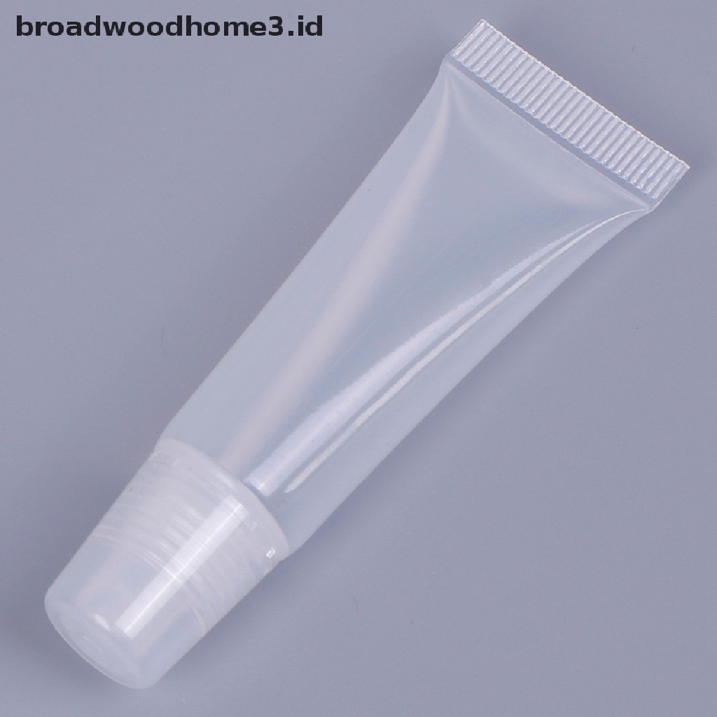 10pcs Tabung Kosong Bahan Plastik Bening Ukuran 8 / 15ml Untuk Lip Gloss / Lip Balm