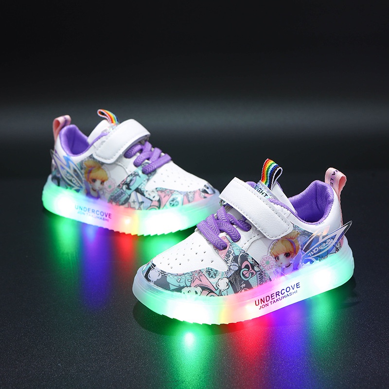 LittleAaron KELLY K58 Sepatu Sneakers Anak Laki / Perempuan LED Menyala Import sekolah Sport Termurah Sendal Bayi Anak Cewek Cowok