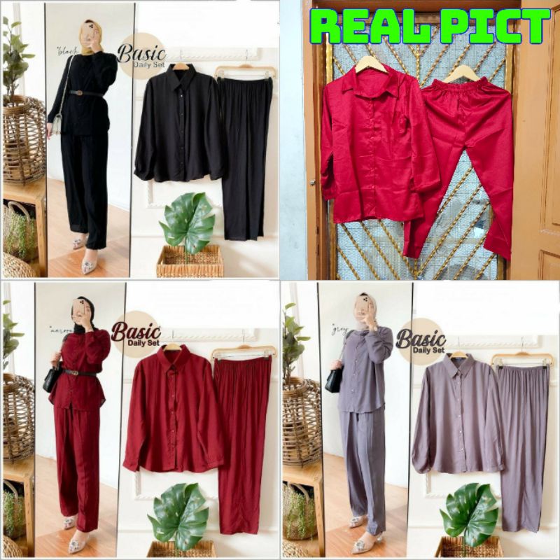 DELINA DAILY SET ONE SET SETELAN WANITA PREMIUM TERMURAH SET DAILY BASIC RA