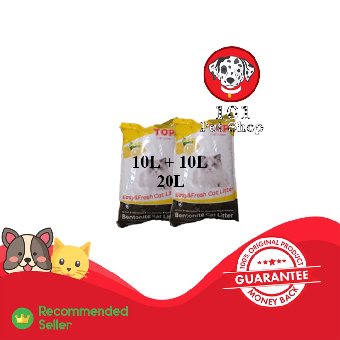 PASIR KUCING GUMPAL WANGI TOP CAT LITTER PREMIUM 20L (10L x 2 SAK) VIA GOSEND &amp; GRAB