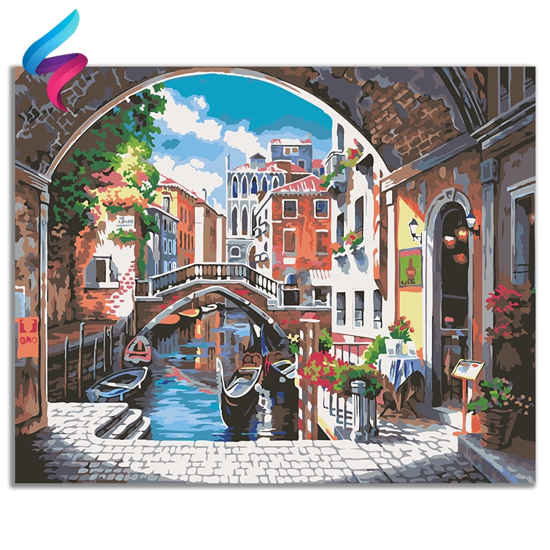 Venice Frameless Paint By Numbers Diy Painting No 26899 Shopee Indonesia