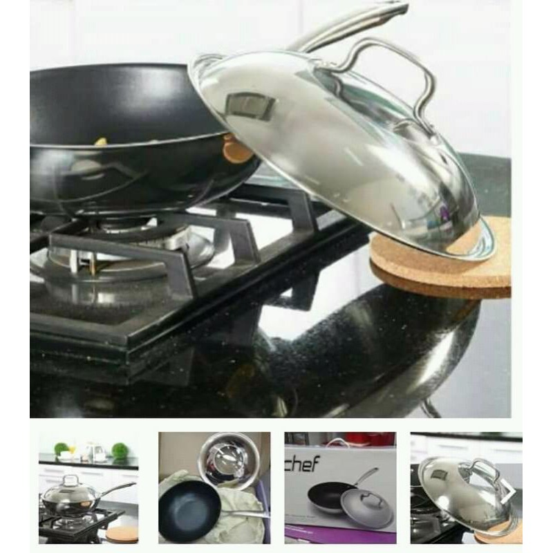 Wajan/penggorengan Stainless Steel Teflon by Ichef.